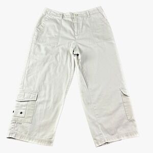 Sunset Cove Pants Womens 8P Petite Beige Khaki Cargo Capri Granola Girl Gorpcore